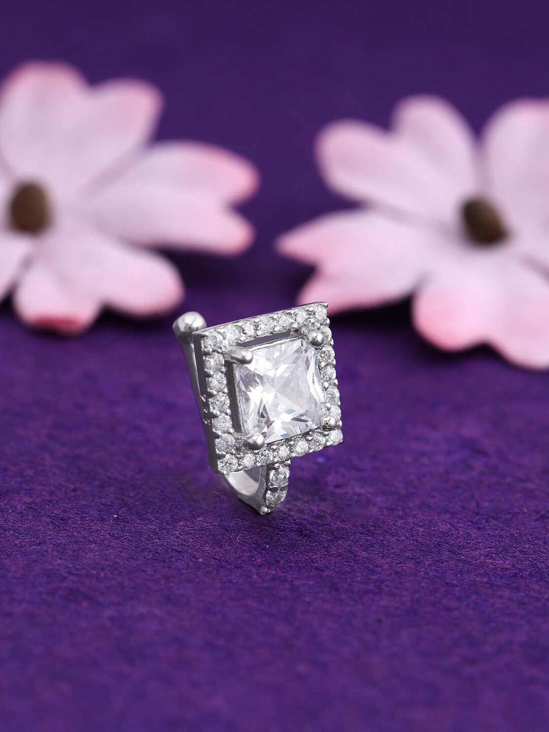

GIVA 925 Sterling Silver Silver-Plated Cubic Zirconia Studded Nosepin
