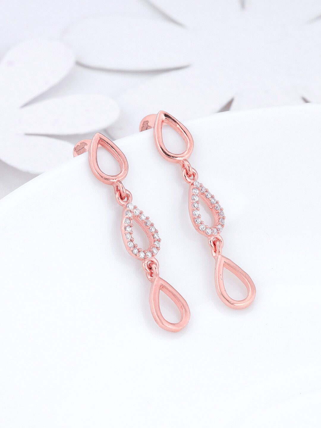 

GIVA Rose Gold-Plated 925 Sterling Silver Zircon-Studded Drop Earrings