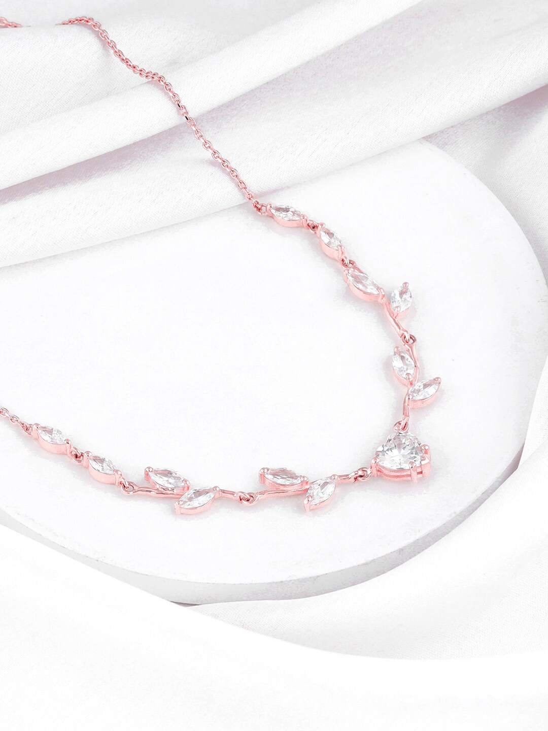 

GIVA Rose Gold-Plated CZ-Studded Jewellery Set