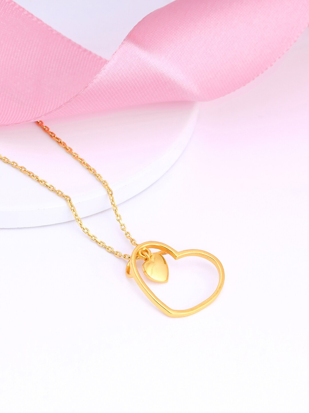 

GIVA 925 Sterling Silver Gold-Plated Heart Shaped Pendant With Chain
