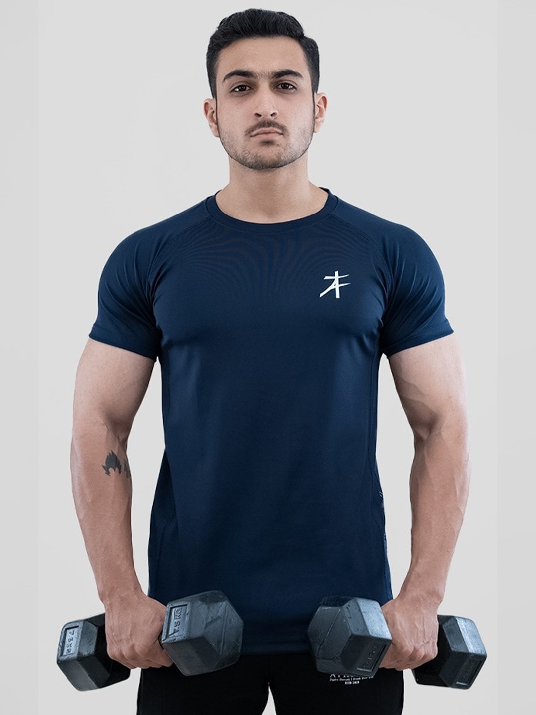 

Athflex Round Neck T-shirt, Navy blue