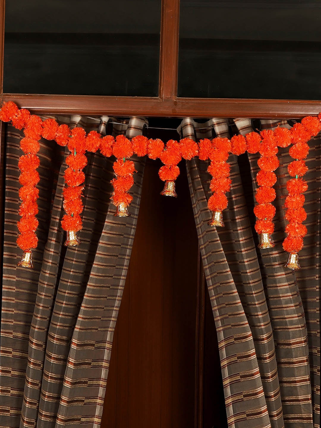 TIED RIBBONS Orange Hanging Marigold Flowers Garland