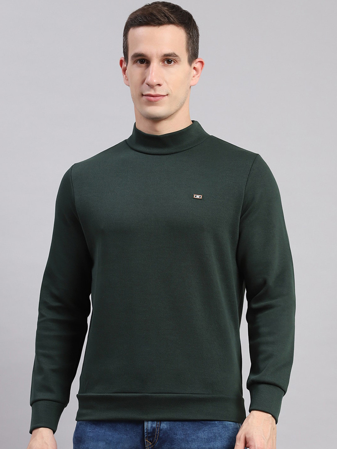 

Monte Carlo High Neck Long Sleeve Cotton Sweatshirt, Green