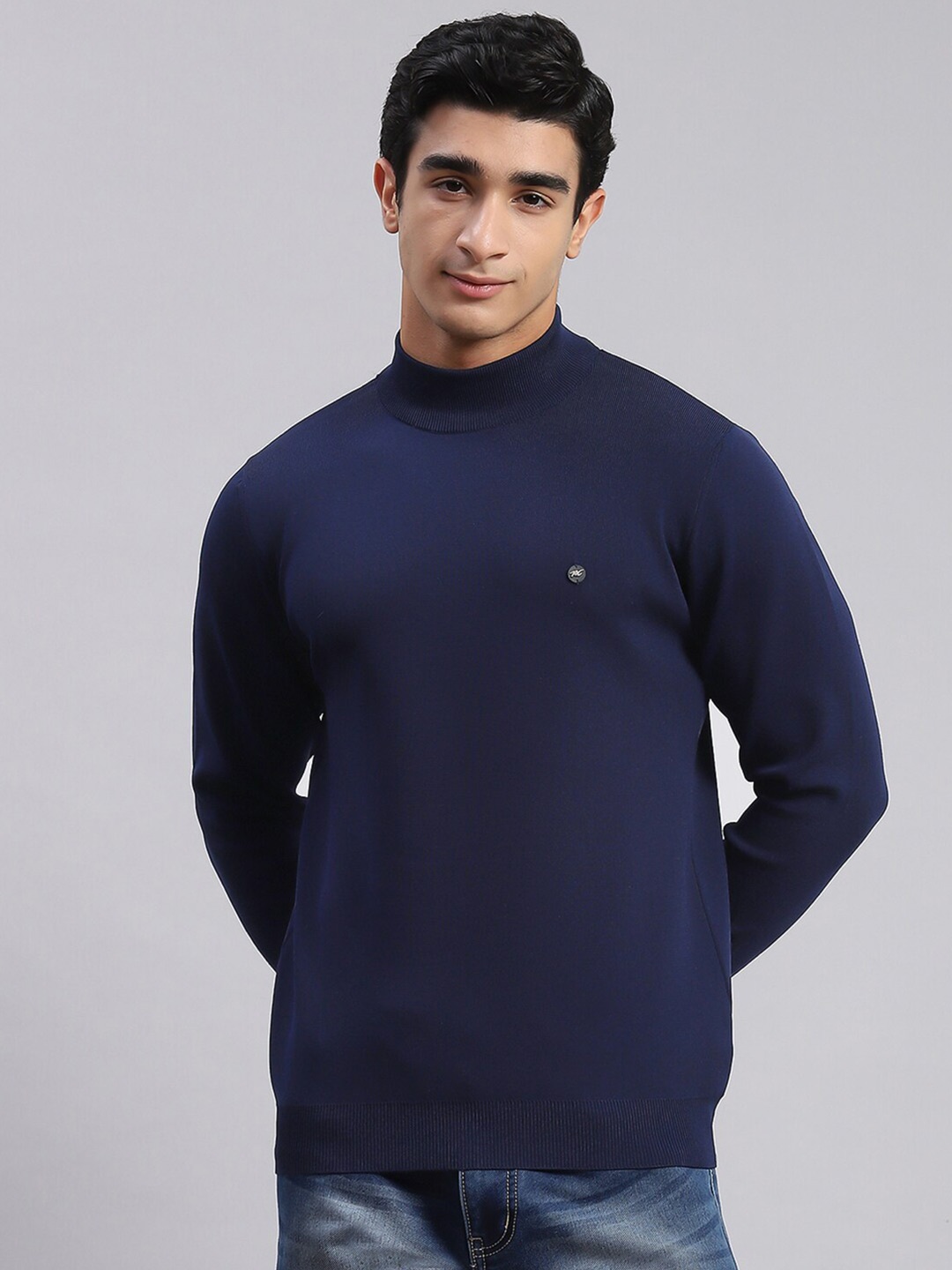 

Monte Carlo Turtle Neck Woollen Pullover, Navy blue