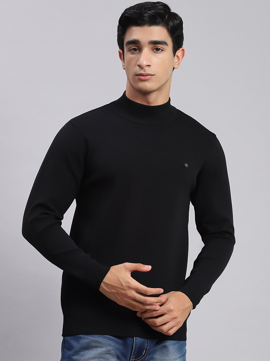 

Monte Carlo Turtle Neck Woollen Pullover, Black