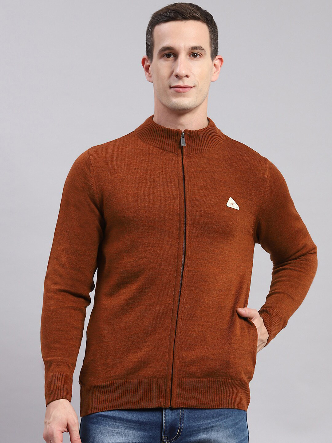 

Monte Carlo Mock Collar Pullover Sweater, Rust