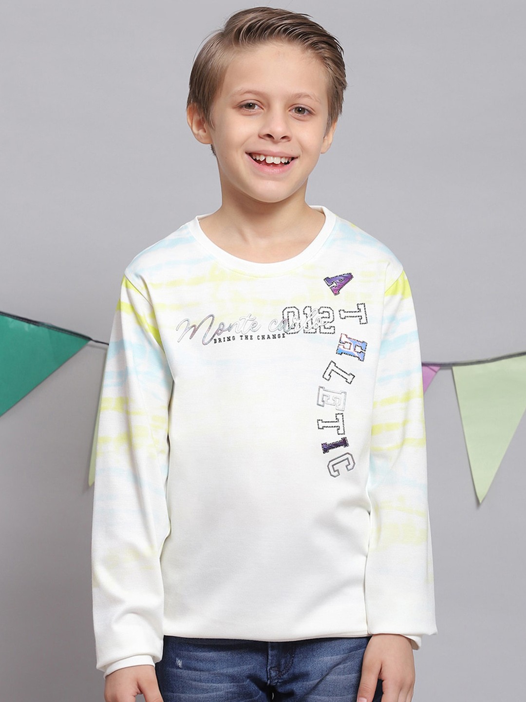 

Monte Carlo Boys Typography Printed T-shirt, Off white