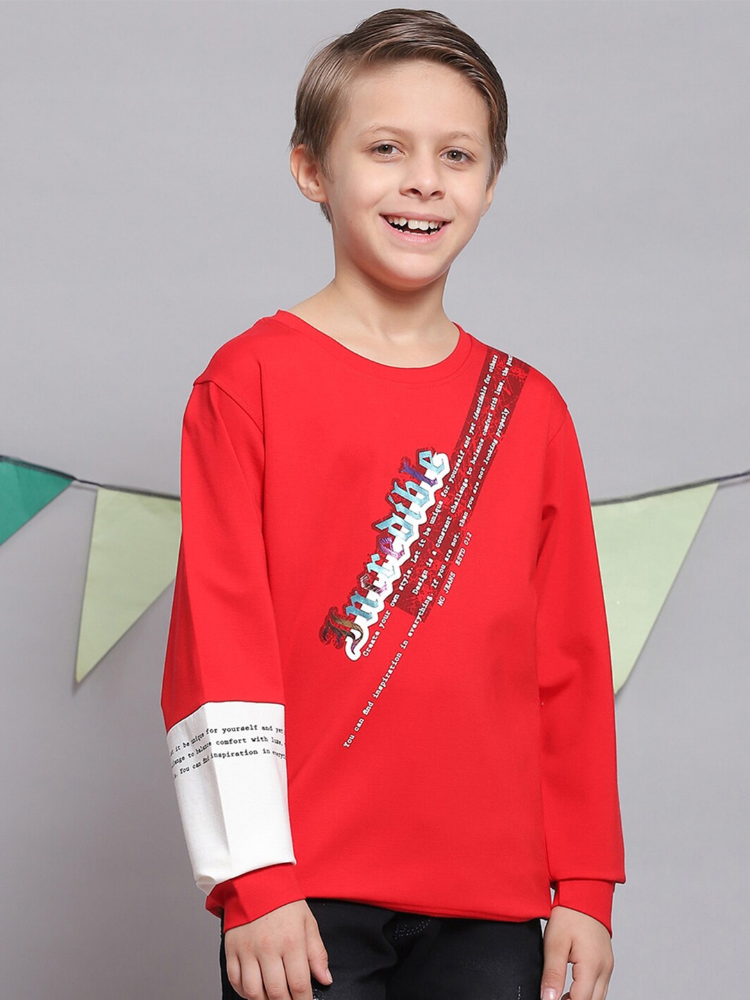 

Monte Carlo Boys Typography Printed Cotton T-Shirt, Red