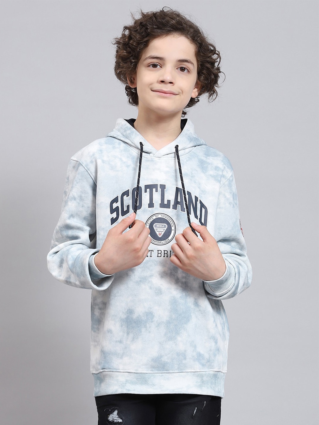

Monte Carlo Boys Typography Printed Hooded Pullover Sweatshirt, Blue