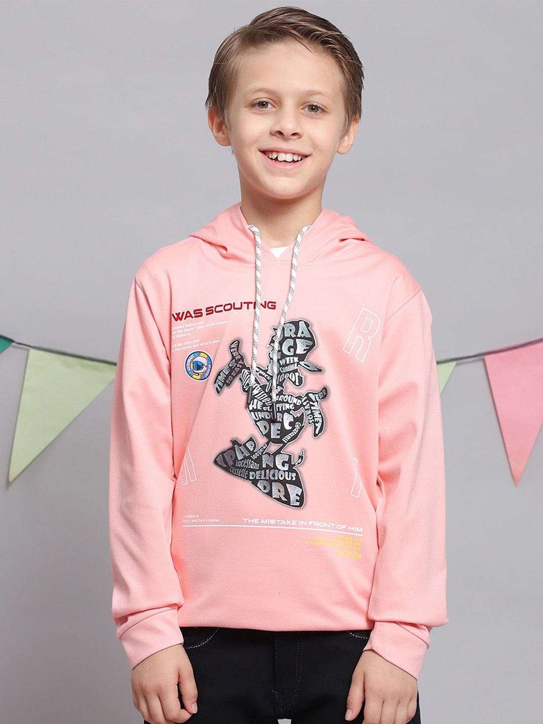 

Monte Carlo Boys Graphic Printed Cotton T-shirt, Peach