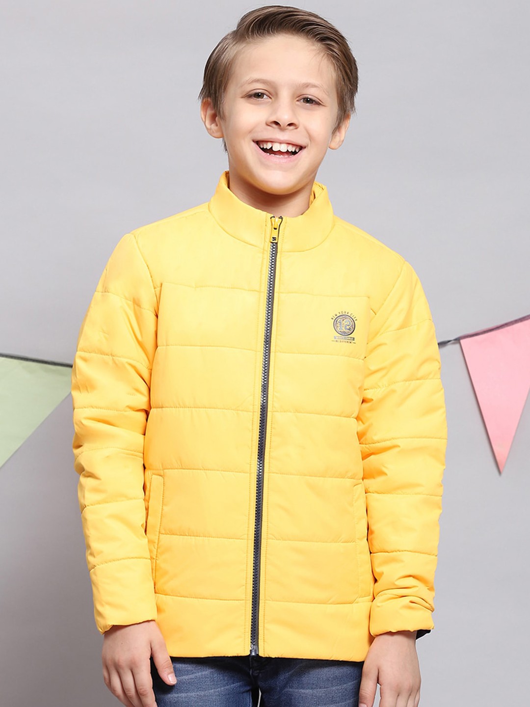 

Monte Carlo Boys Mock Collar Lightweight Padded Jacket, Yellow