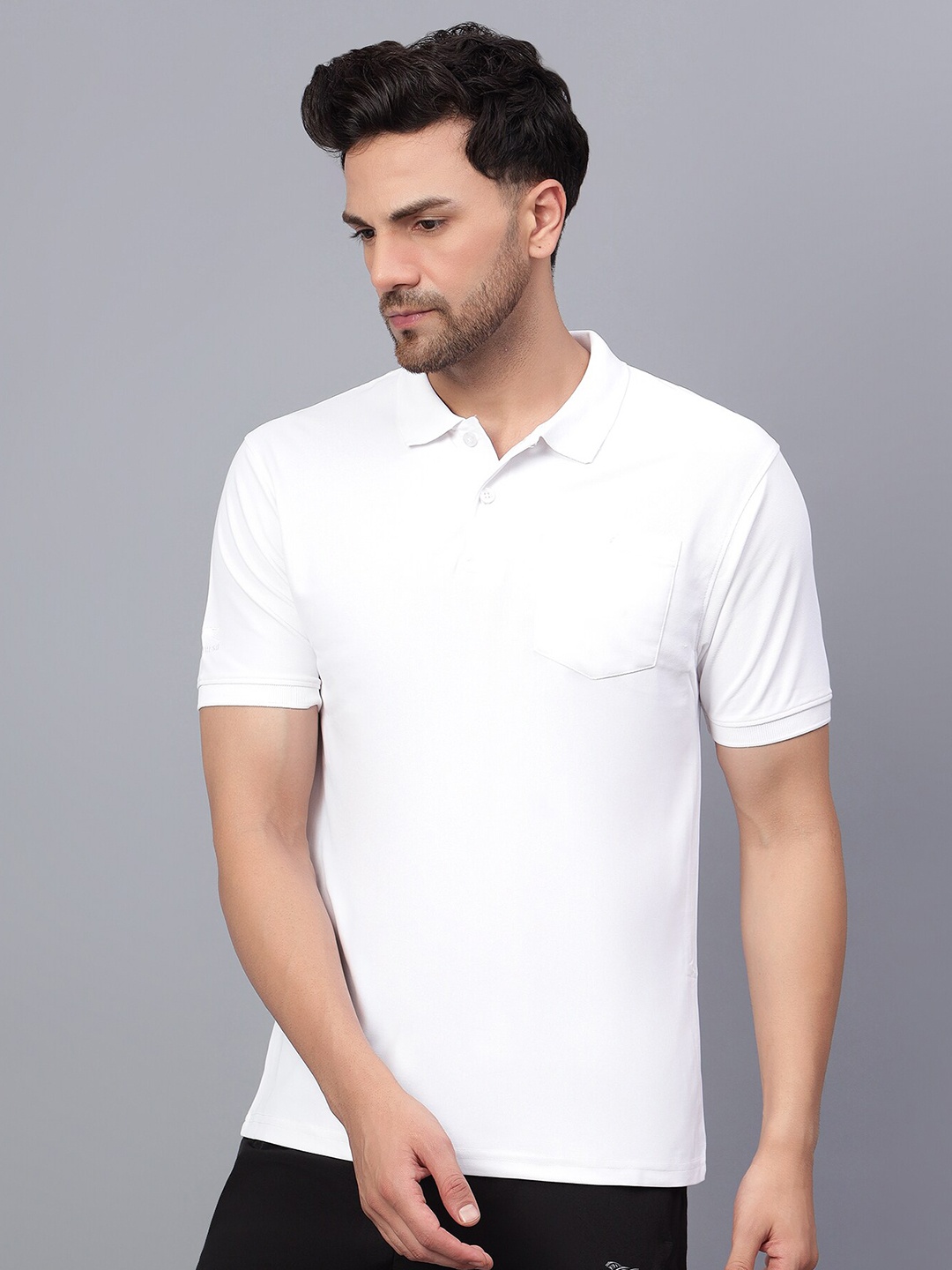 

Shiv Naresh Polo Collar Cotton T-shirt, White