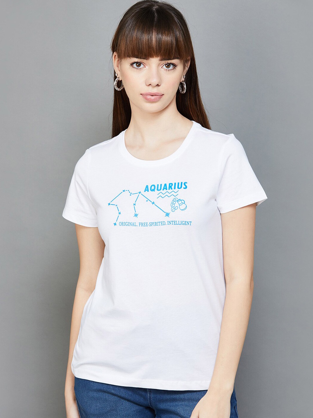 

Fame Forever by Lifestyle Typography Printed Pure Cotton Top, White