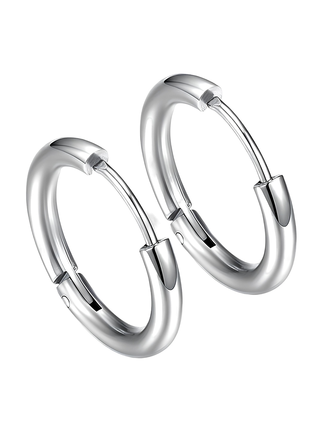 

KARISHMA KREATIONS Men Silver-Plated Stainless Steel Contemporary Hoop Earrings
