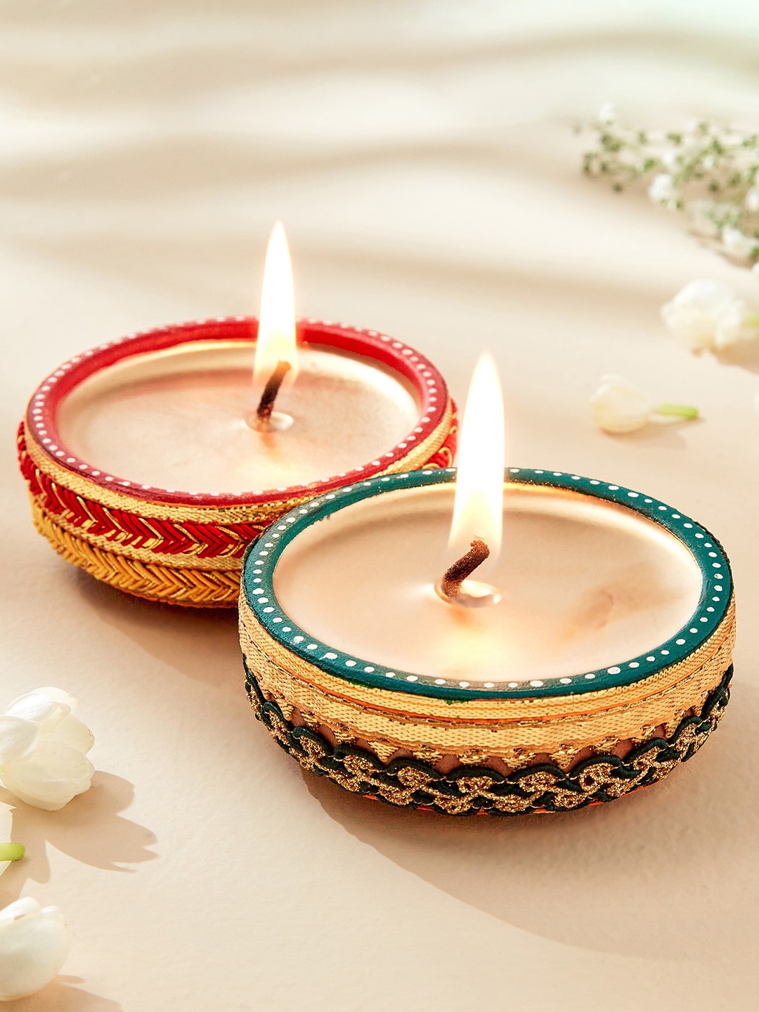 

Home Centre Utsav Dipah Red & Blue 2 Pieces Diya Candles