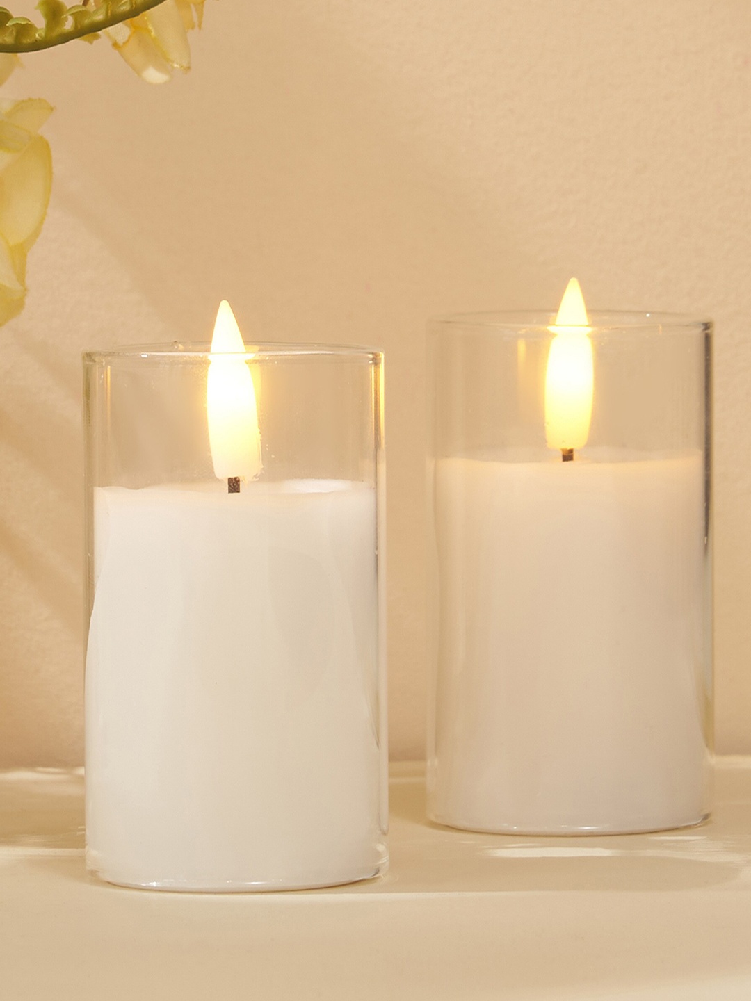 

Home Centre Pegasus White 2 Pieces LED Pillar Candles