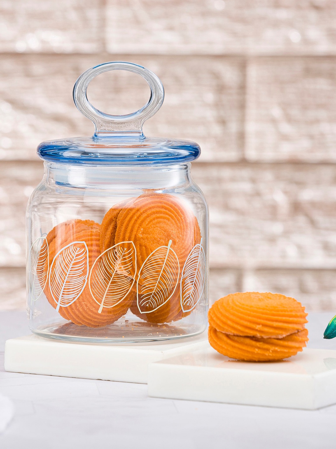

Pasabahce Transparent Printed Airtight Glass Jar Container 575 ml
