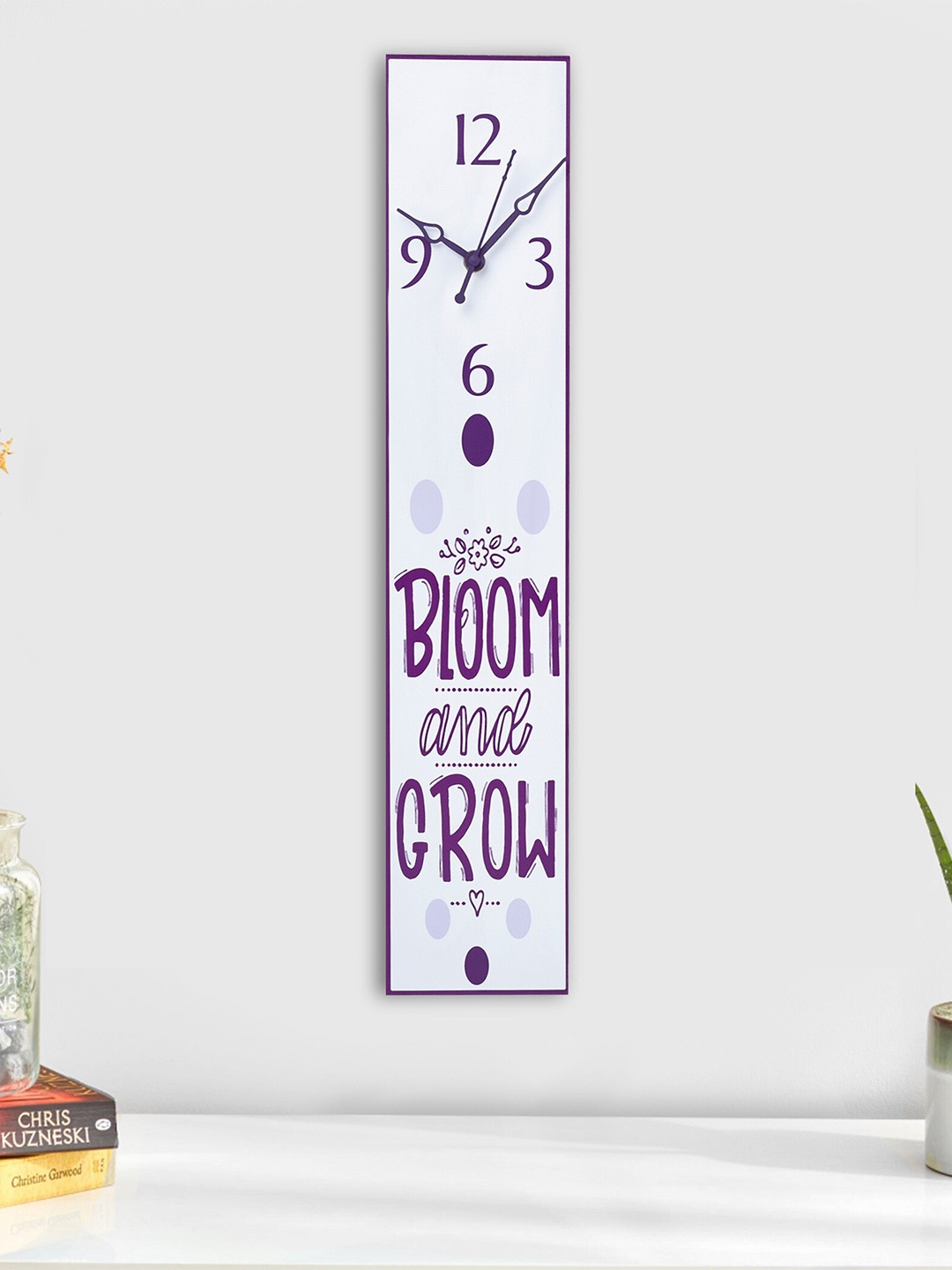 

Home Centre Lets Garden Riviera Purple & White Printed Traditional Wall Clock