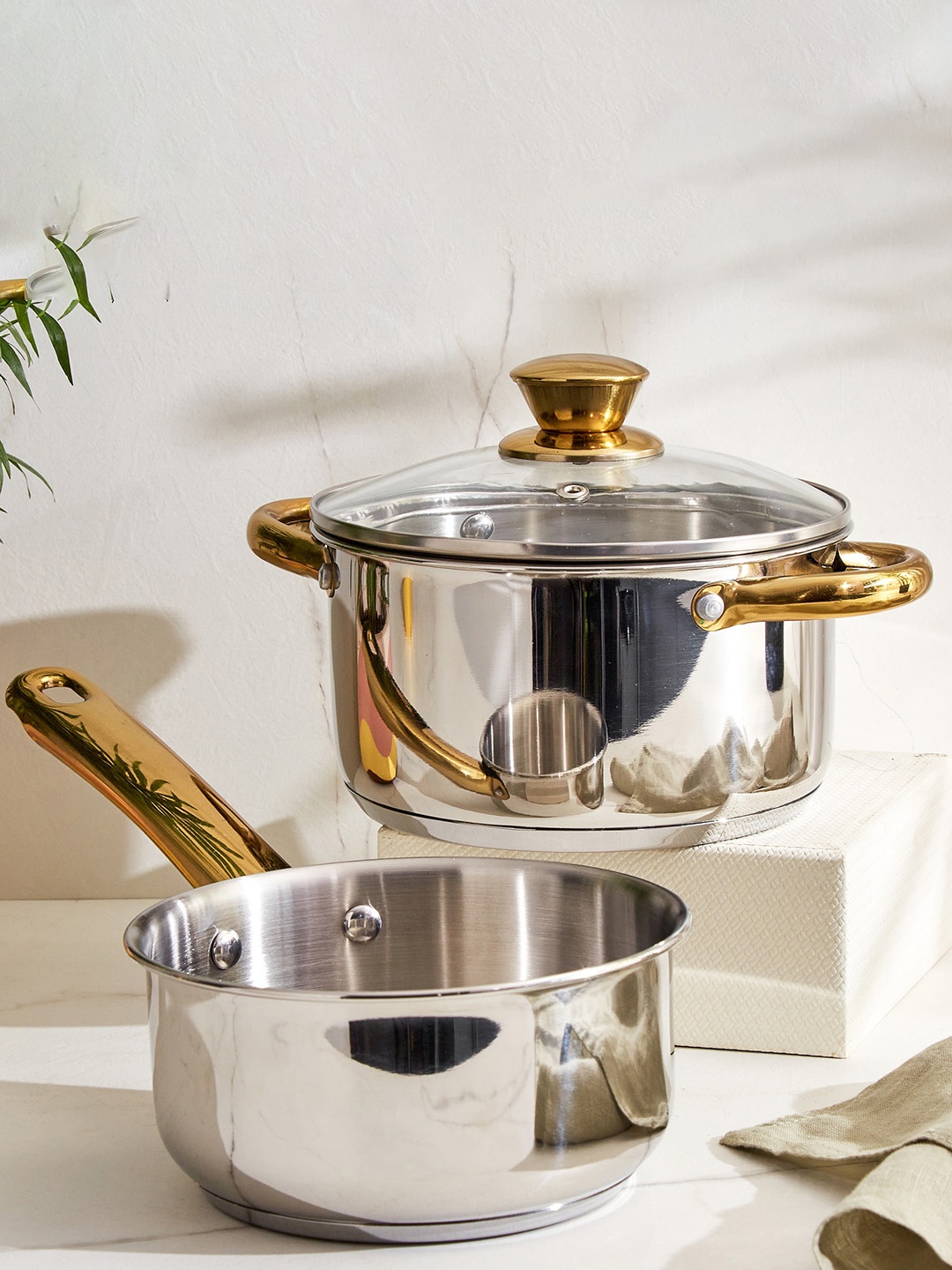 

Home Centre 2 Pieces Stainless Steel Cookware Set, Silver