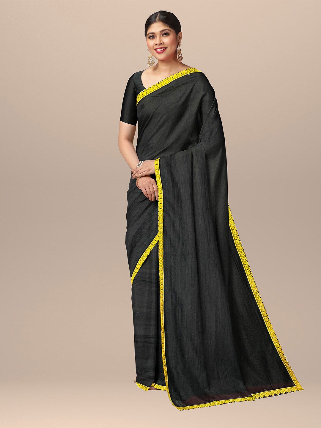 

SARIKA Pure Cotton Saree, Black