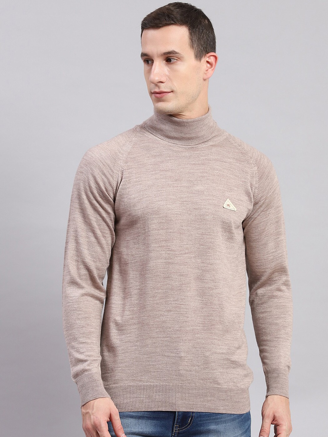 

Monte Carlo Turtle Neck Ribbed Pullover, Beige