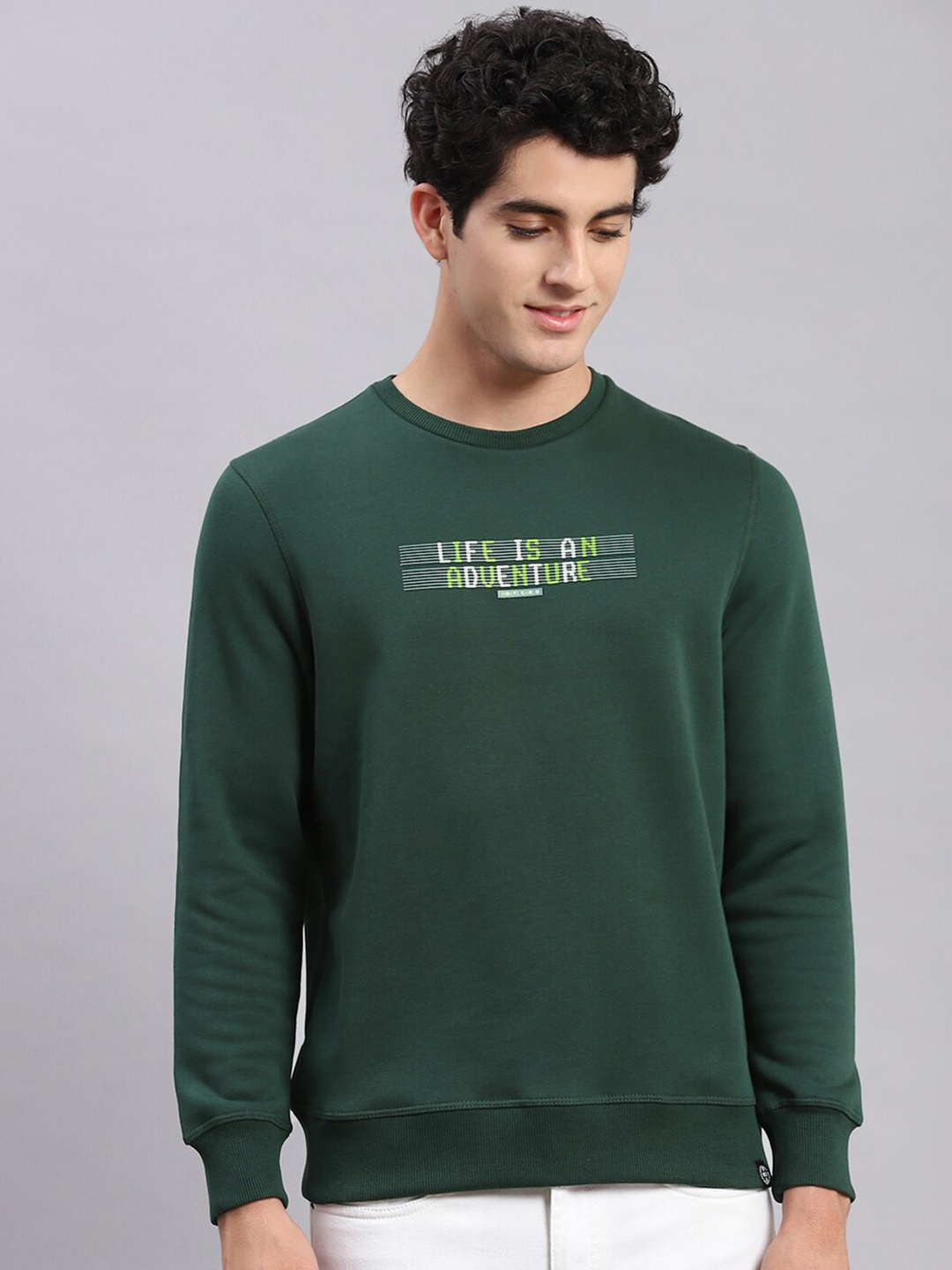 

Monte Carlo Typography Printed Pullover Sweatshirt, Green