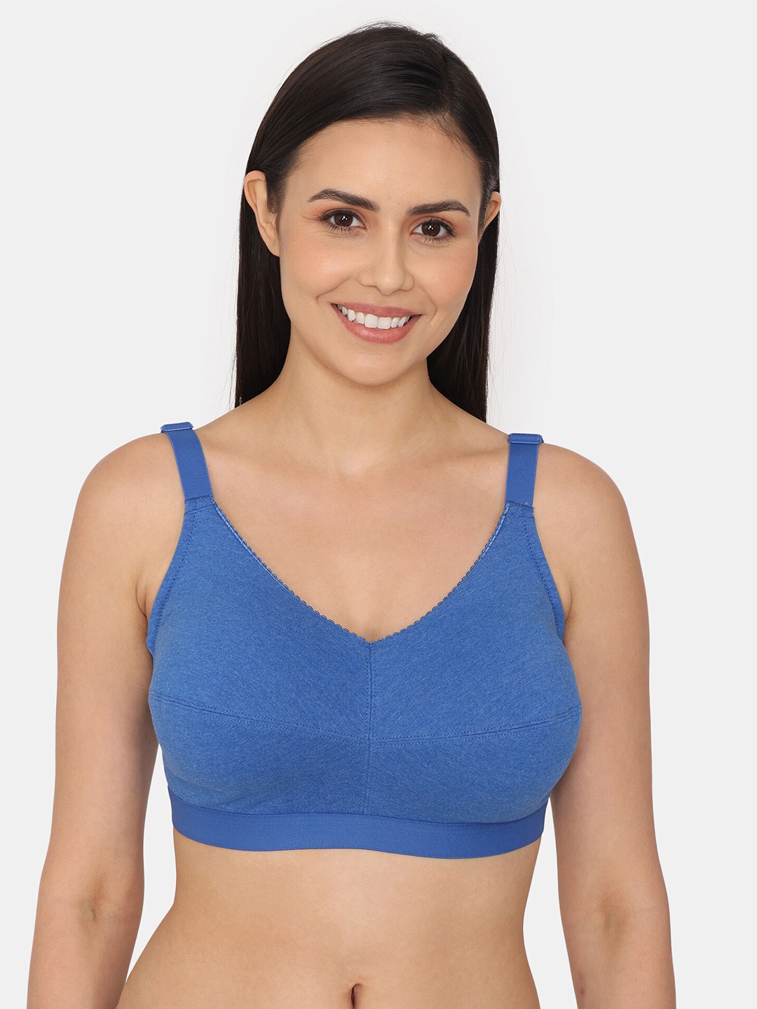 

Zivame Full Coverage Non Padded Minimizer Cut & Sew Bra With All Day Comfort, Blue