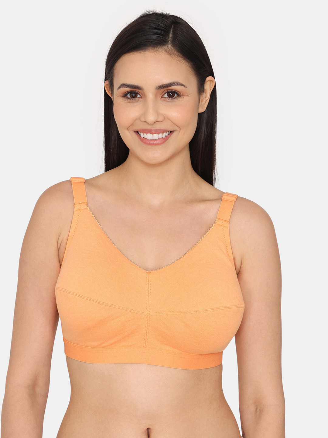 

Zivame Full Coverage Non Padded Minimizer Cut & Sew Bra With All Day Comfort, Orange