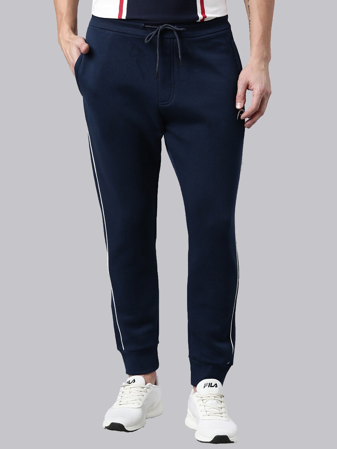 

Proline Men Regular Fit Cotton Mid-Rise Joggers, Navy blue