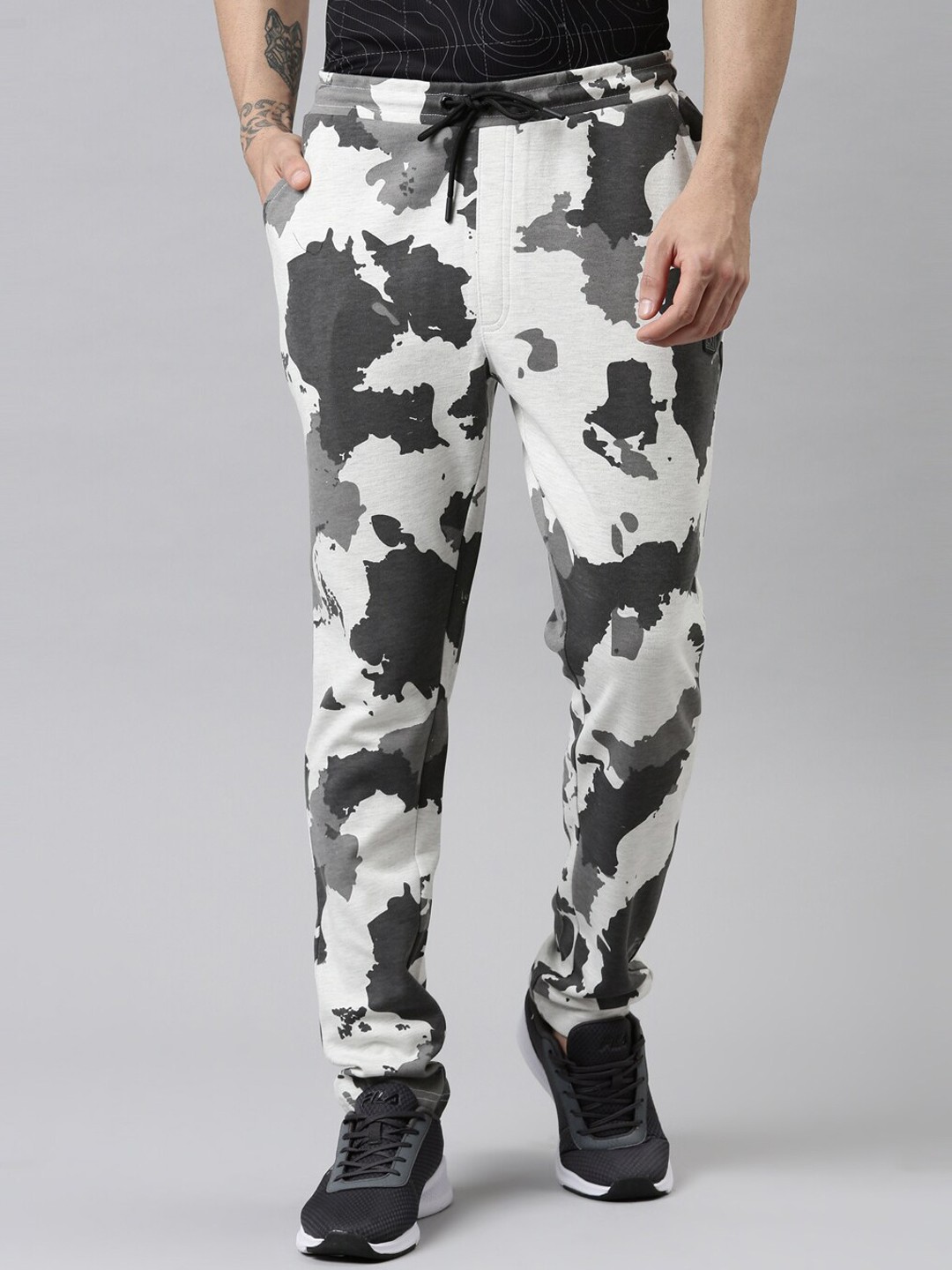 

Proline Men Camouflage Printed Cotton Track Pant, White