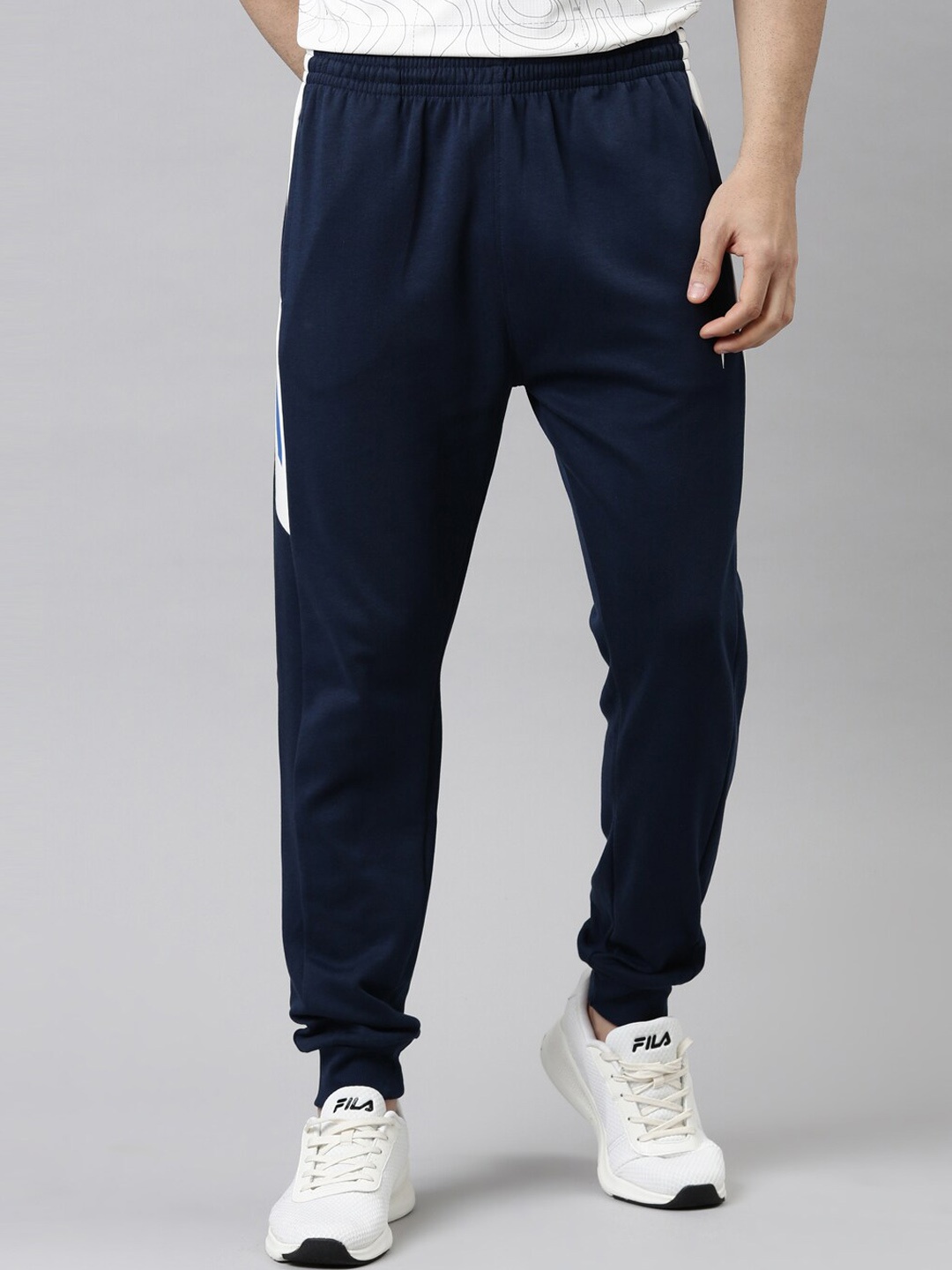 

Proline Men Regular Fit Mid-Rise Cotton Joggers, Navy blue