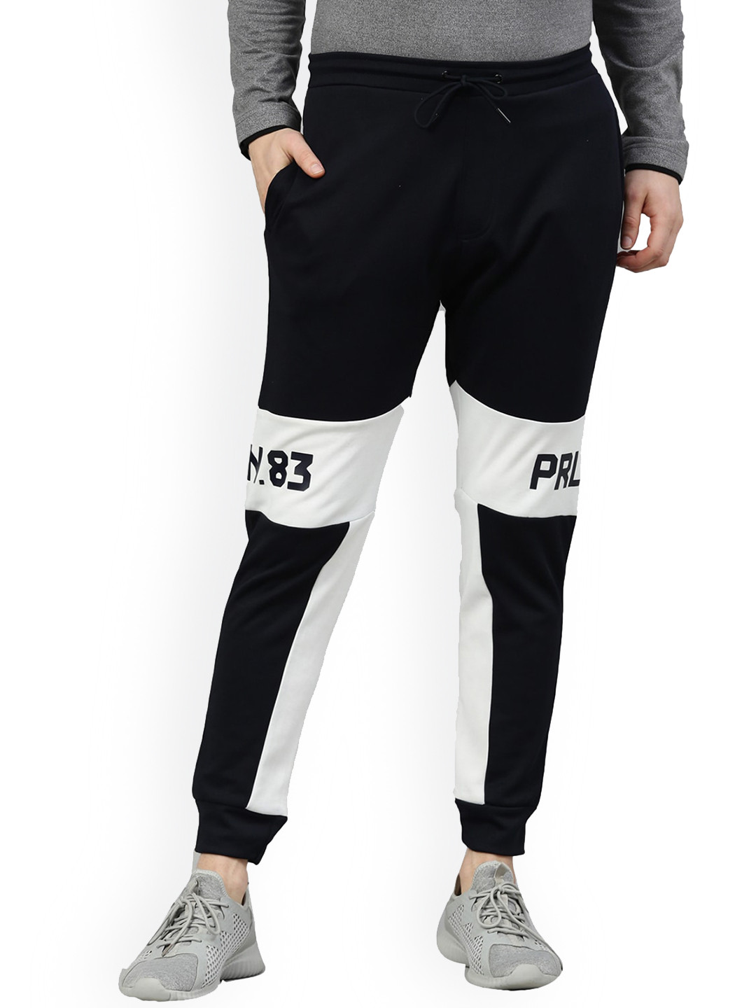 

Proline Men Printed Mid Rise Cotton Track Pant, Navy blue