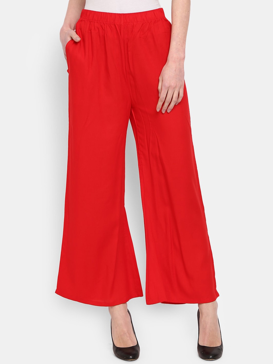 

V-Mart Women Mid Rise Trousers, Red