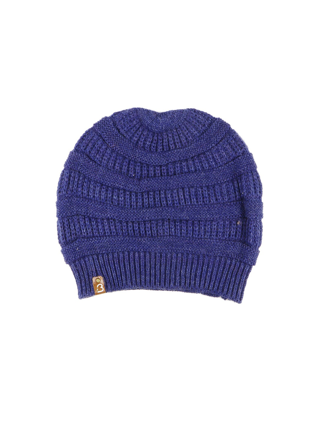 Bharatasya Men Self Design Acrylic Beanie, Blue