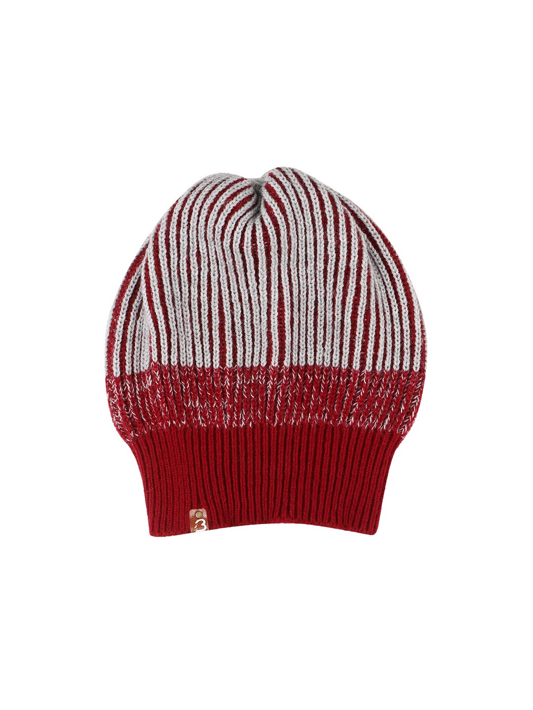 

Bharatasya Men Self Design Acrylic Woollen Beanie, Maroon