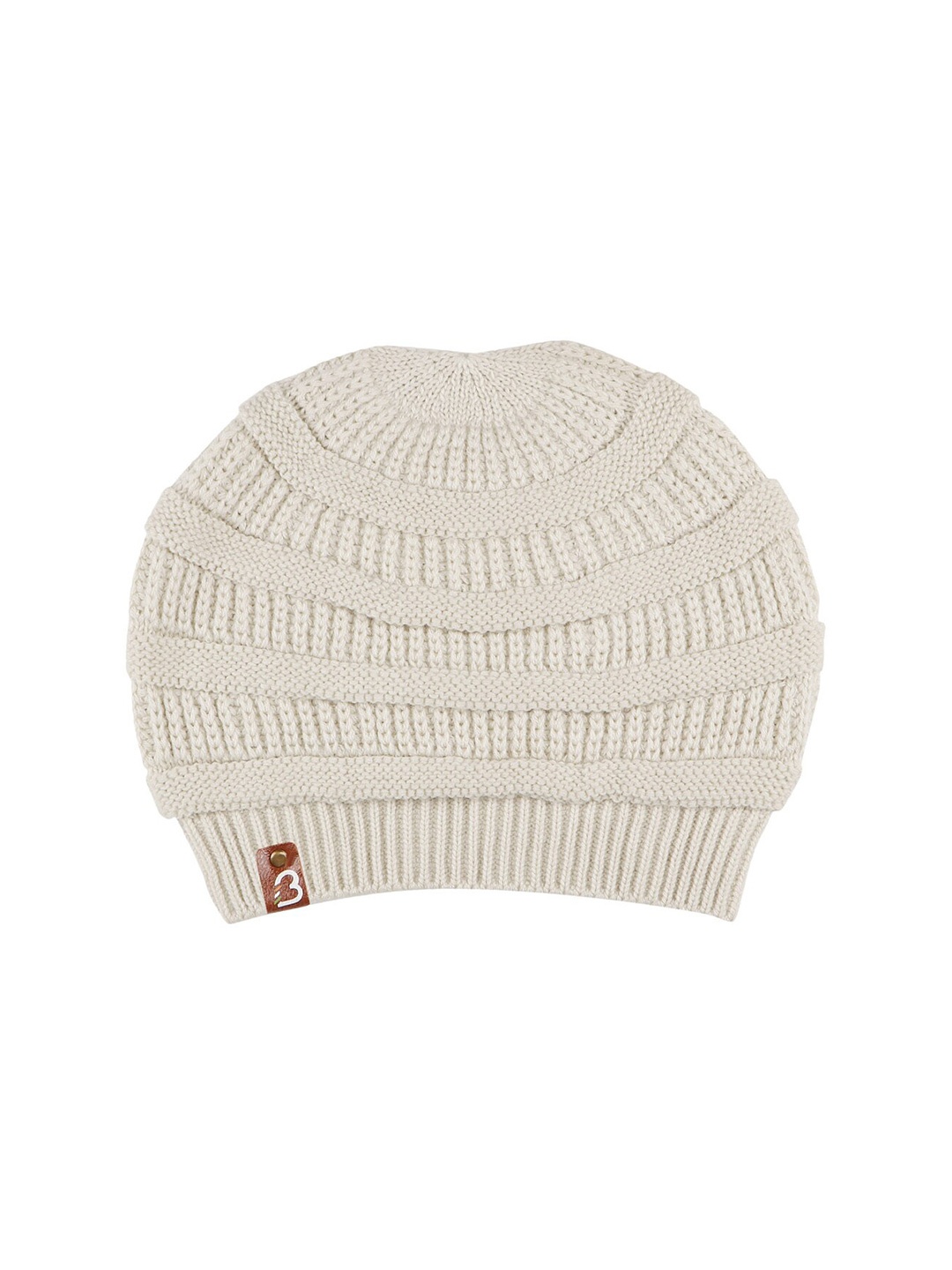 

Bharatasya Men Knitted Acrylic Beanie, White