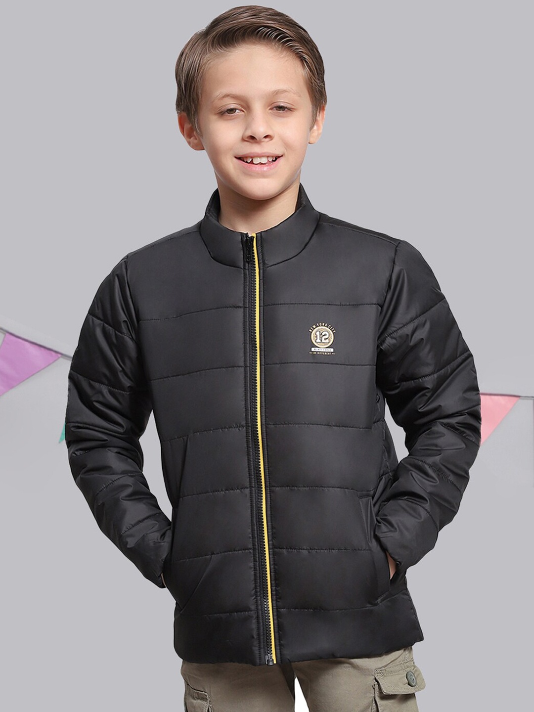 

Monte Carlo Boys Stand Collar Lightweight Puffer Jacket, Black