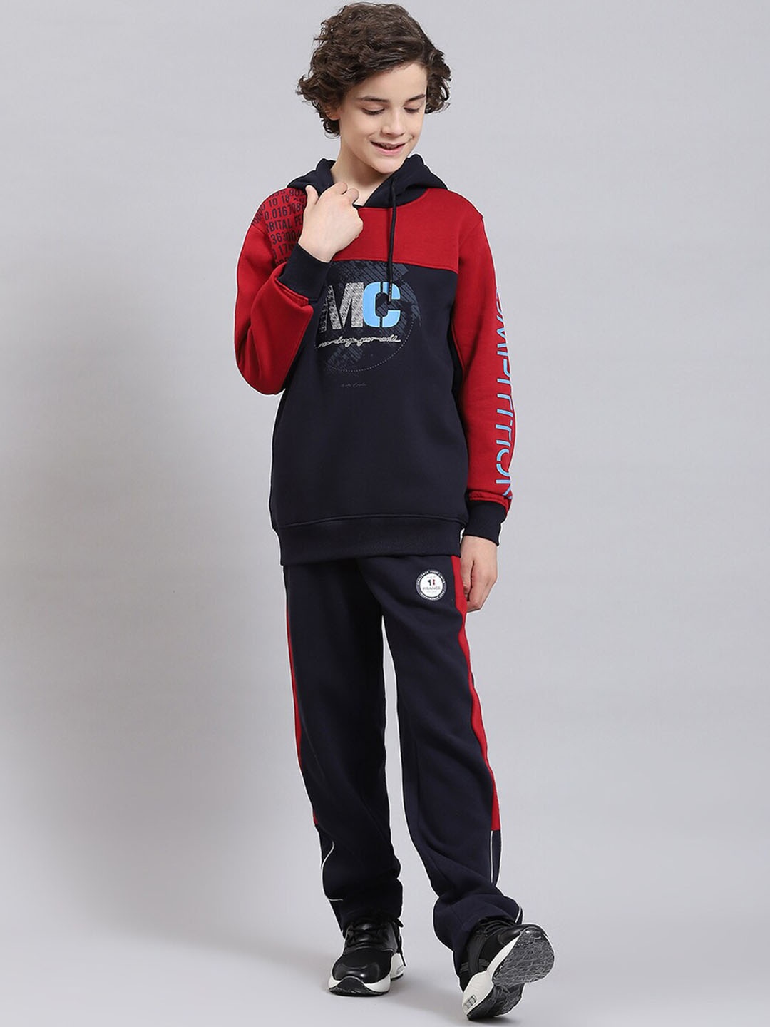 

Monte Carlo Boys Graphic Printed Hooded Tracksuit, Red