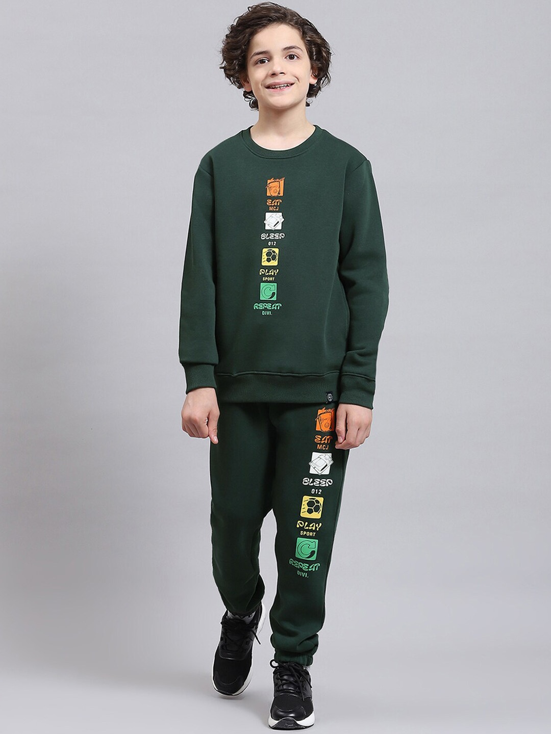 Monte Carlo Boys Graphic Printed Tracksuits, Green