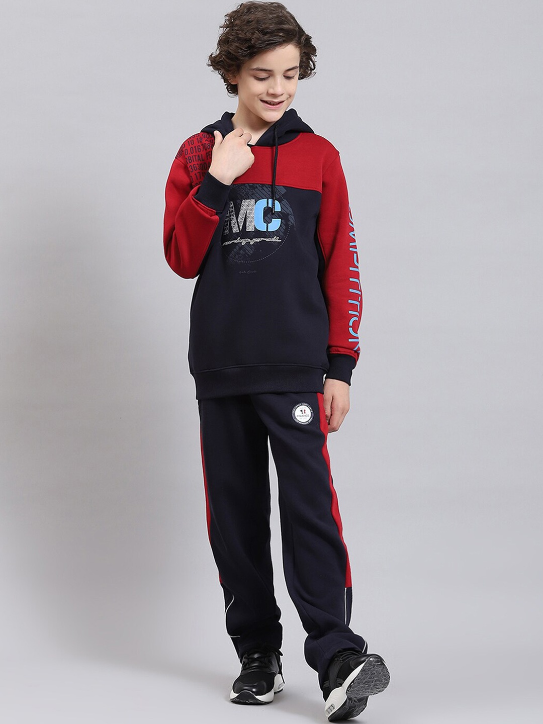 

Monte Carlo Boys Colourblocked Hooded Tracksuit, Maroon