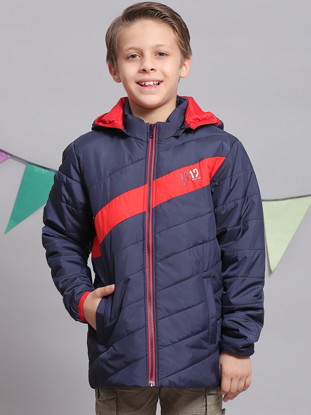 

Monte Carlo Boys Colourblocked Lightweight Padded Jacket, Navy blue