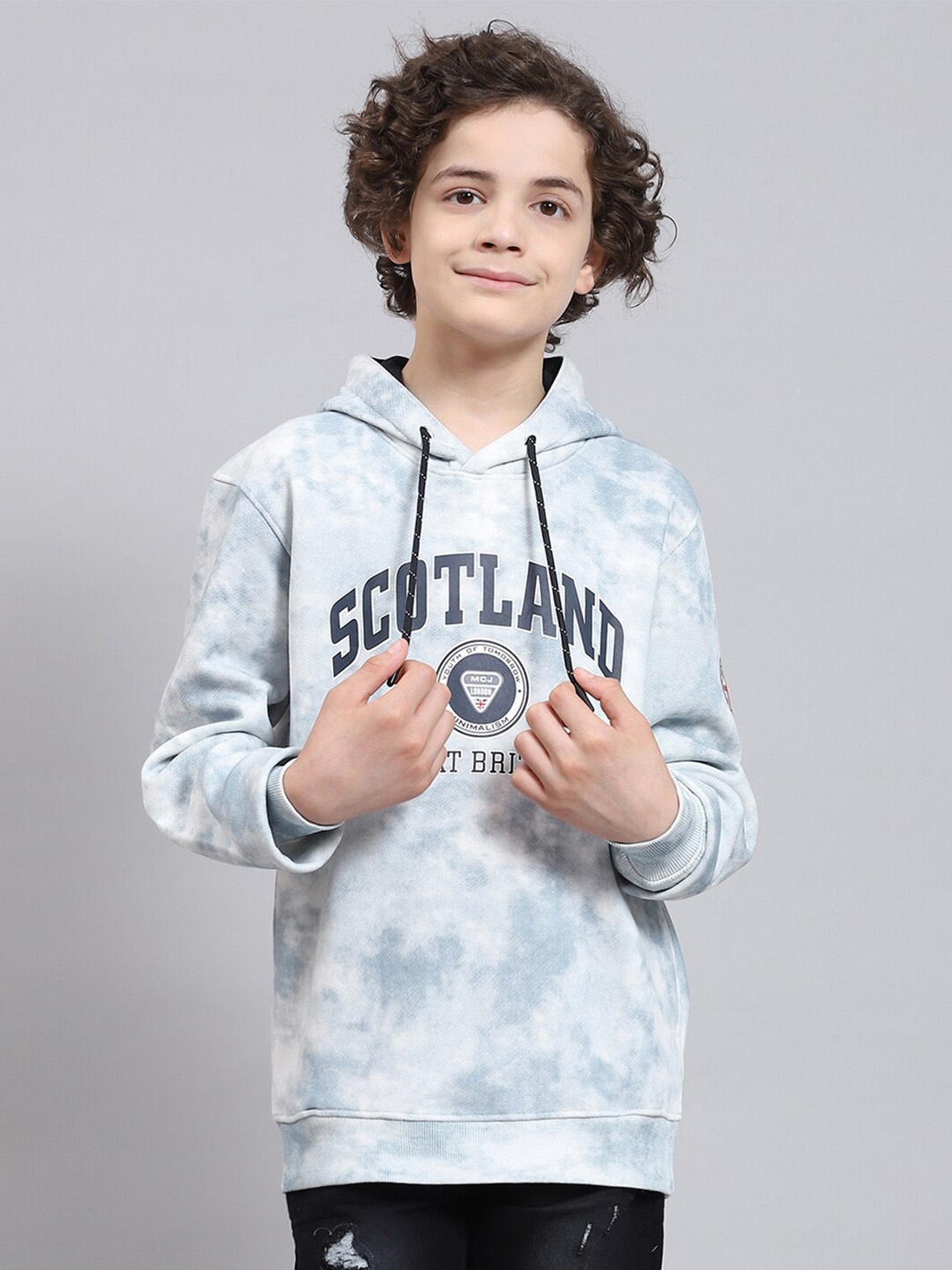 

Monte Carlo Boys Typography Printed Hooded Pullover Sweatshirt, Blue