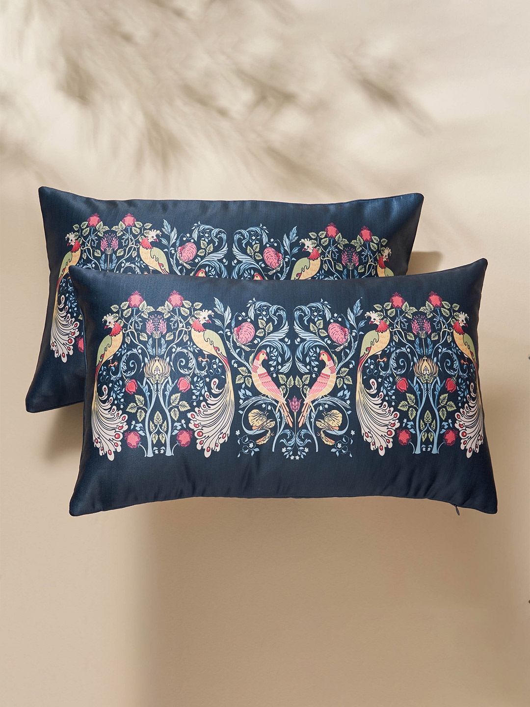 

Home Centre Feslix Artlover Blue & Pink 2 Pieces Ethnic Motifs Rectangle Cushion Covers