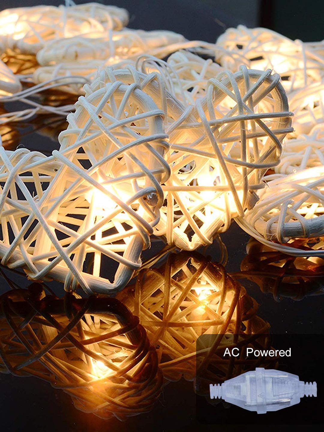 

Ascension White 14 Rattan Heart String Lights