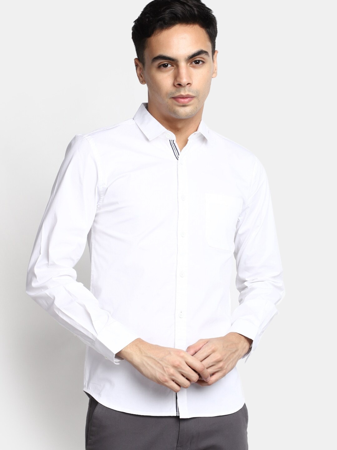 

V-Mart Slim Fit Opaque Casual Shirt, White