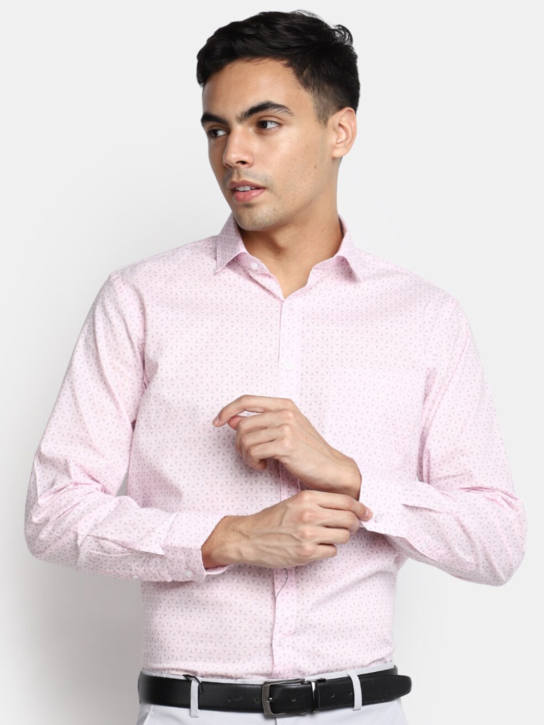 

V-Mart Micro Ditsy Printed Cotton Formal Shirt, Pink