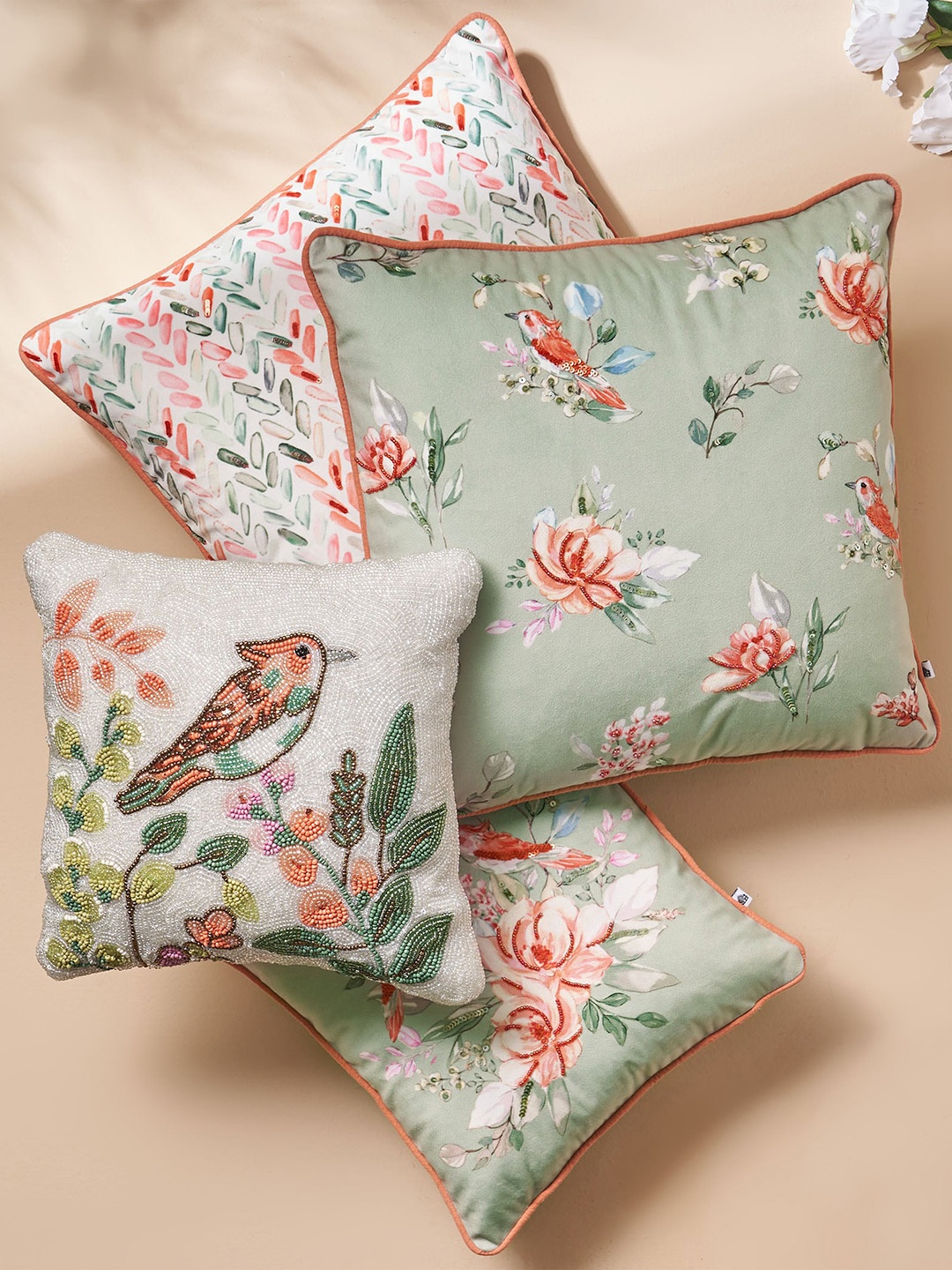

Home Centre White Self-designed Filled Cushion