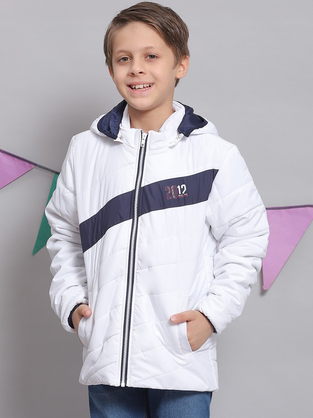 

Monte Carlo Boys Colourblocked Lightweight Padded Jacket, White