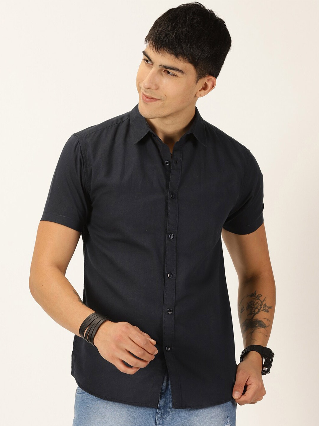 

Moda Rapido Classic Slim Fit Casual Shirt, Navy blue