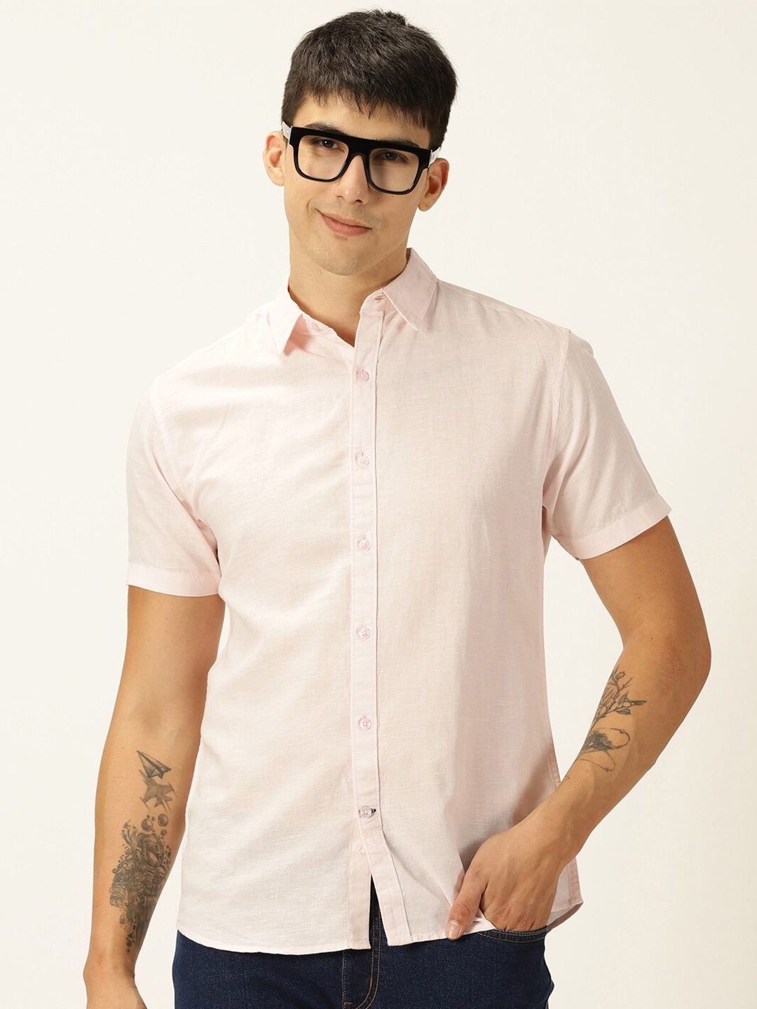 

Moda Rapido Classic Slim Fit Casual Shirt, Pink